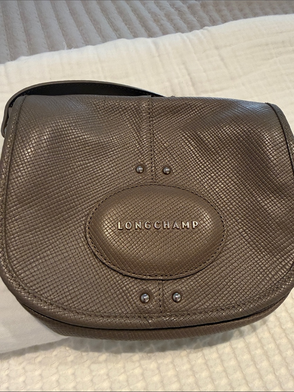 Longchamp Taupe Quadri Crossbody Bag - Picture 2 of 7